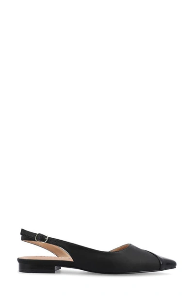 Journee Collection Daphnne Cap Toe Slingback Flat In Black