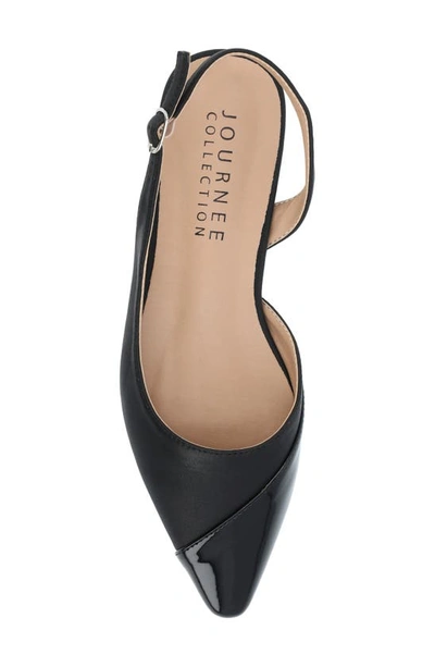 Journee Collection Daphnne Cap Toe Slingback Flat In Black
