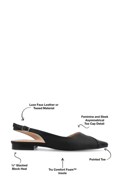 Journee Collection Daphnne Cap Toe Slingback Flat In Black
