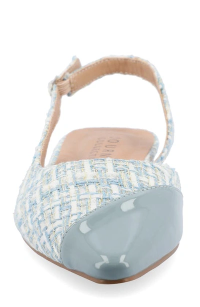 Journee Collection Daphnne Cap Toe Slingback Flat In Blue