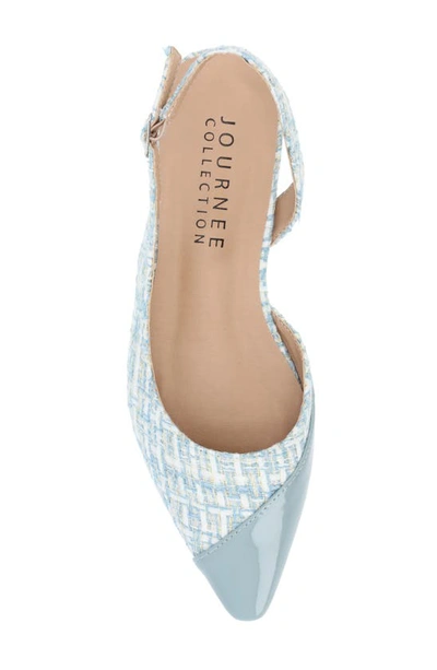 Journee Collection Daphnne Cap Toe Slingback Flat In Blue