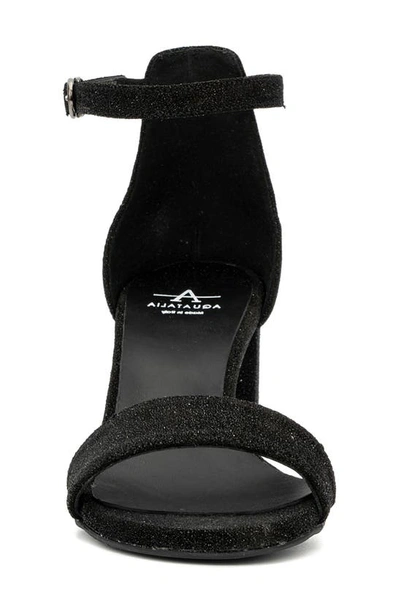 Shop Aquatalia Shanna Metallic Leather Sandal In Black