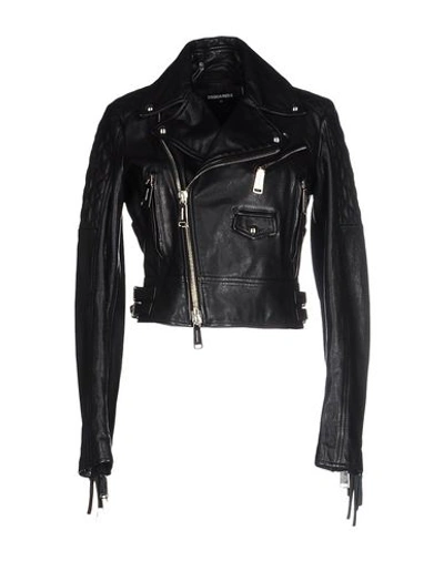 Shop Dsquared2 Biker Jacket In Black