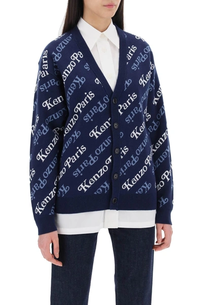 Shop Kenzo Cardigan With Logo Pattern