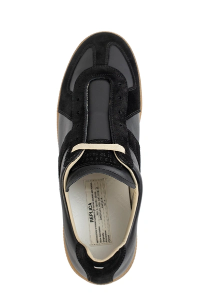 Shop Maison Margiela Black Leather Replica Sneakers