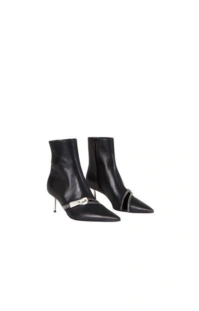 Shop Coperni Zip Ankle Black Leather Boot