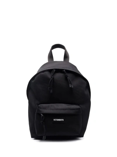 Shop Vetements All Black Logo Mini Backpack