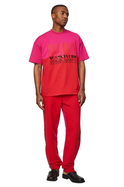 Shop Vtmnts International Printed T-shirt In Hot Pink / Red