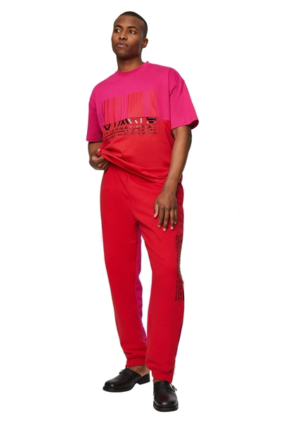 Vtmnts International Printed Sweatpants In Hot Pink / Red