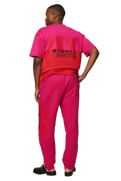 Vtmnts International Printed Sweatpants In Hot Pink / Red