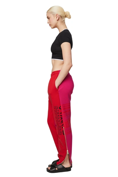 Vtmnts International Printed Sweatpants In Hot Pink / Red