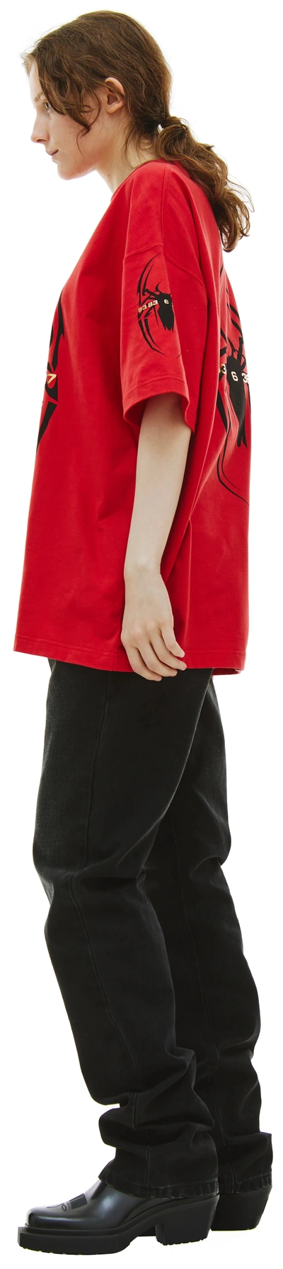Vtmnts Spider Cotton T-shirt In Red