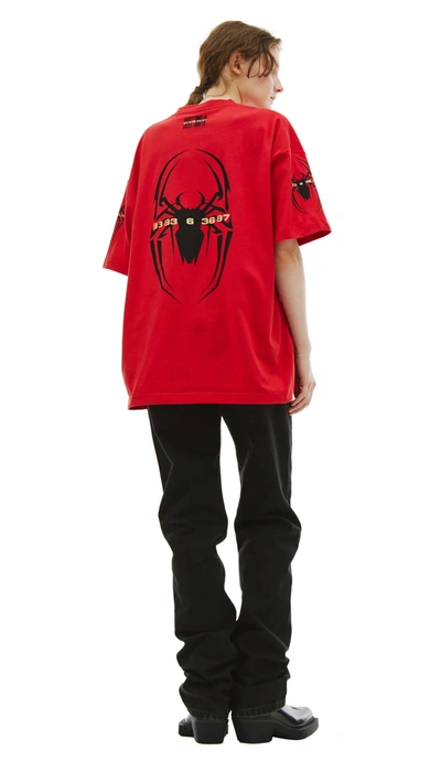 Vtmnts Spider Cotton T-shirt In Red