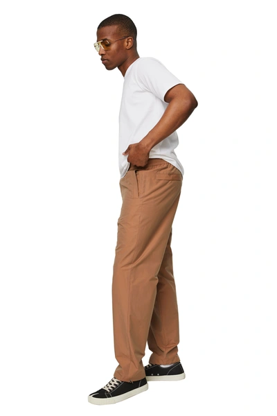 Shop Auralee Finx Tussah Chambray Easy Pants In Light Brown Chambray