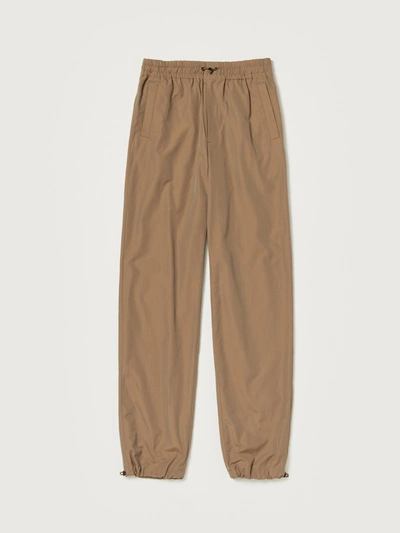 Shop Auralee Finx Tussah Chambray Easy Pants In Light Brown Chambray