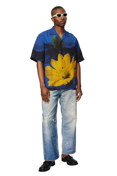 Shop Oamc Kurt Floral Shirt In Blue