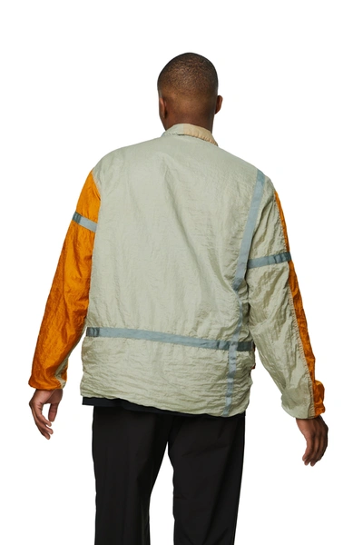 Oamc Re:work Contrasting Panelled Shirt In Oxford Grey