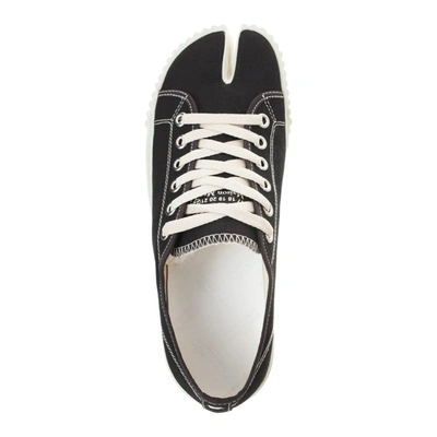 Shop Maison Margiela Men's Tabi Sneakers In Black/white