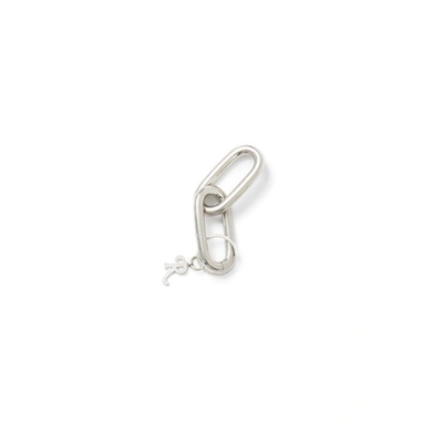 Shop Raf Simons Earring W/2 Chain Shackles In Silver