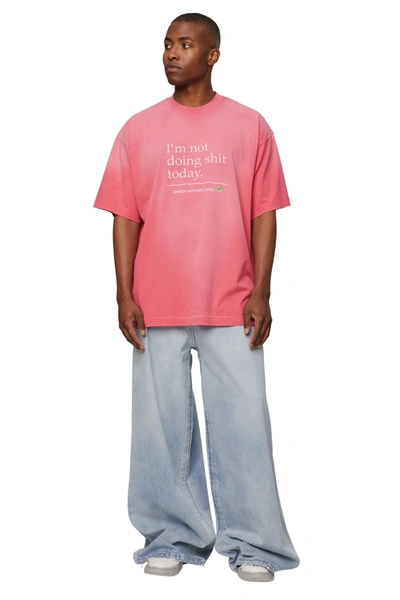 Shop Vetements Not Doing Shit Today T-shirt In Washed Pink