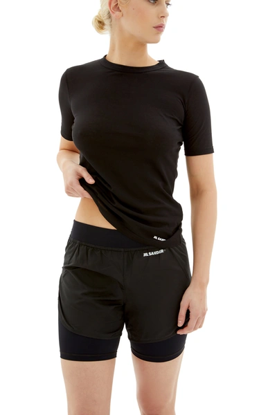 Jil Sander Logo Cotton Jersey T-shirt In Black