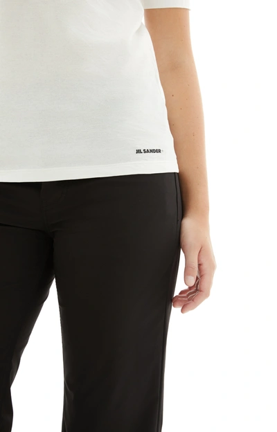 Jil Sander Contrast Logo Cotton T-shirt In Optic White