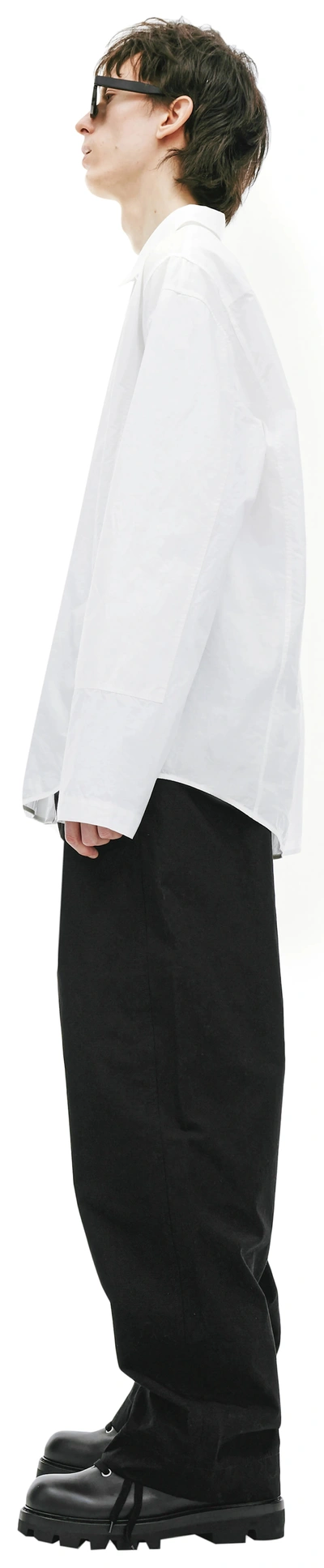 Shop Oamc X-pand White Cotton Poplin Shirt In Off White