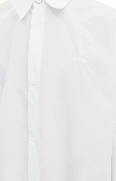 Shop Oamc X-pand White Cotton Poplin Shirt In Off White