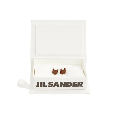 Jil Sander Scented Skin Earrings 3 In Dark Brown