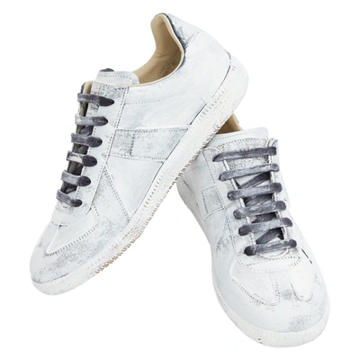 Shop Maison Margiela Paint Effect Replica Sneakers In White