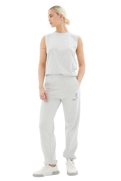 Shop Sporty And Rich Vendome Sweatpants In Heather Grey/navy