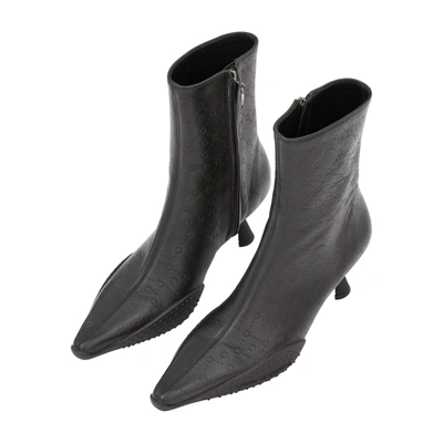 Shop Marine Serre Leather Ankle Boots In Black