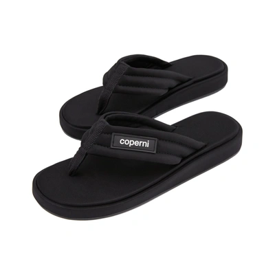 Shop Coperni Branded Flip Flop In Black
