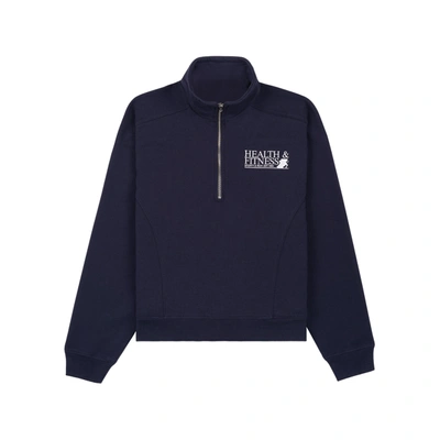 Shop Sporty And Rich Health & Fitness Quarter Zip In Navy/white
