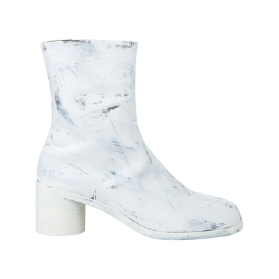 Shop Maison Margiela Men's Tabi Painted Ankle Boot In White