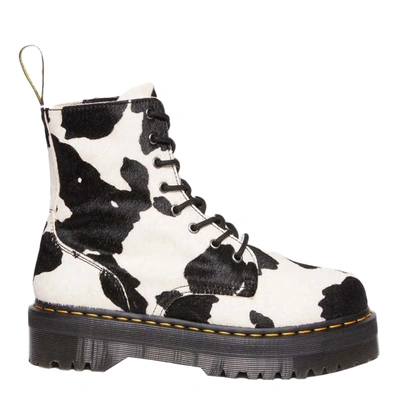 Shop Dr. Martens' Jadon Hair On Ankle Boots In Cow Print