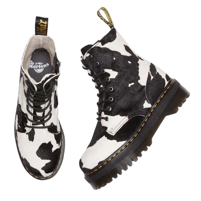 Shop Dr. Martens' Jadon Hair On Ankle Boots In Cow Print