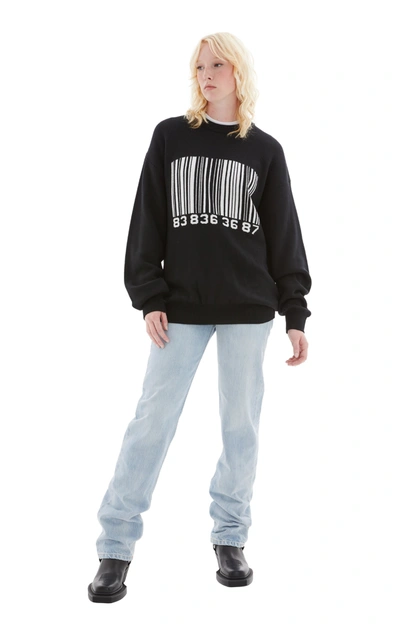 Vtmnts Big Barcode Hoodie In Black