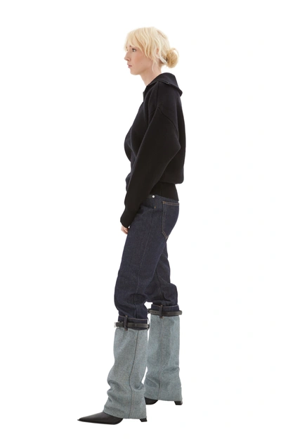 Coperni Half-zip Boxy Sweater In Black