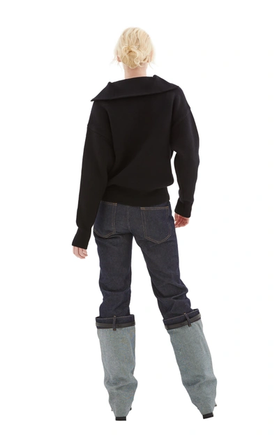 Coperni Half-zip Boxy Sweater In Black