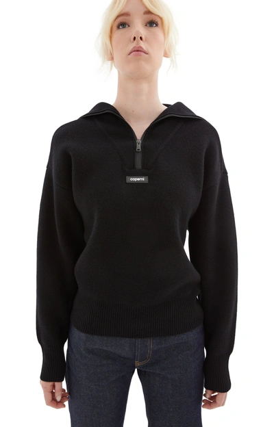 Coperni Half-zip Boxy Sweater In Black