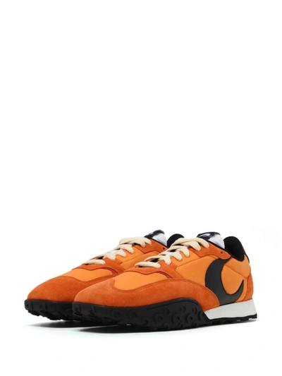Marine Serre Moonwalk Moon-embellished Leather Trainers In Orange