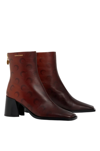 Shop Marine Serre Airbrushed Crafted Ankle Leather Boots In Red