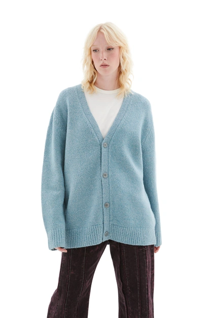 Shop Acne Studios Wool Blend Cardigan In Mineral Blue
