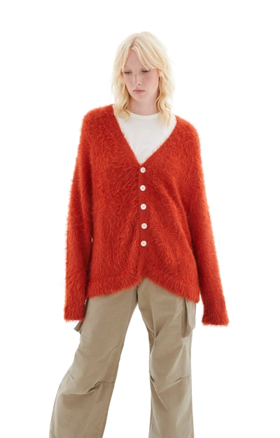 Midnight Rodeo Shaggy Cardigan In Red
