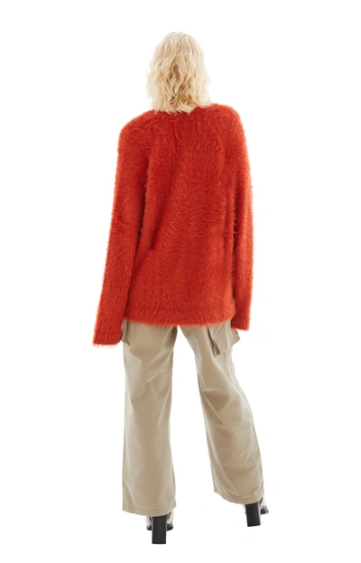 Midnight Rodeo Shaggy Cardigan In Red