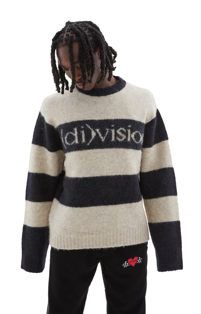 Shop (d)ivision Striped Logo Knit Sweater In Black/white