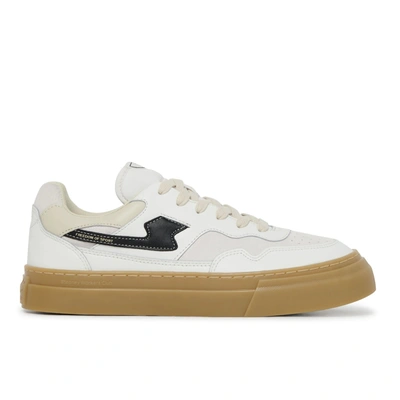 Shop S.w.c Pearl S-strike Leather Mix Sneaker In White/gum