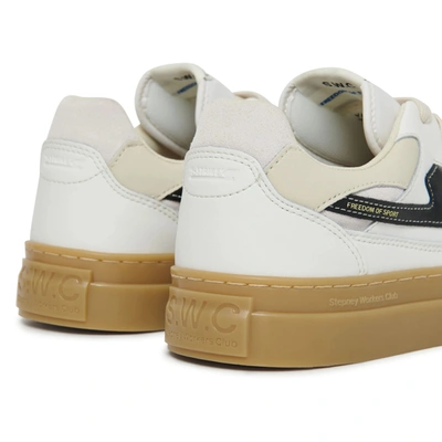 Shop S.w.c Pearl S-strike Leather Mix Sneaker In White/gum