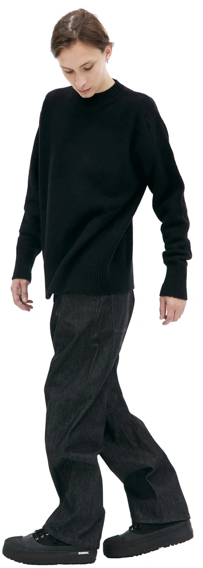 Oamc Whistler Wool Crewneck Sweater In Black